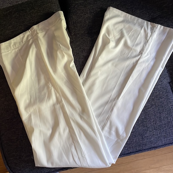 NWT PrettyLittleThing Sheer White Wide Leg Pants - Picture 10 of 11